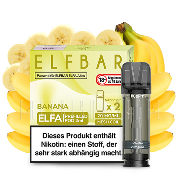Elfbar - ELFA CP Prefilled Pod 2ml 20mg/ml (2 Stück) Banana