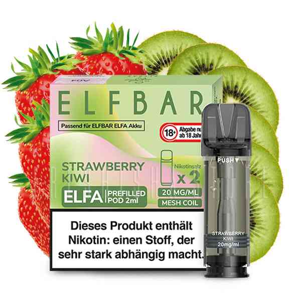 Elfbar - ELFA CP Prefilled Pod 2ml 20mg/ml (2 Stück) Strawberry Kiwi