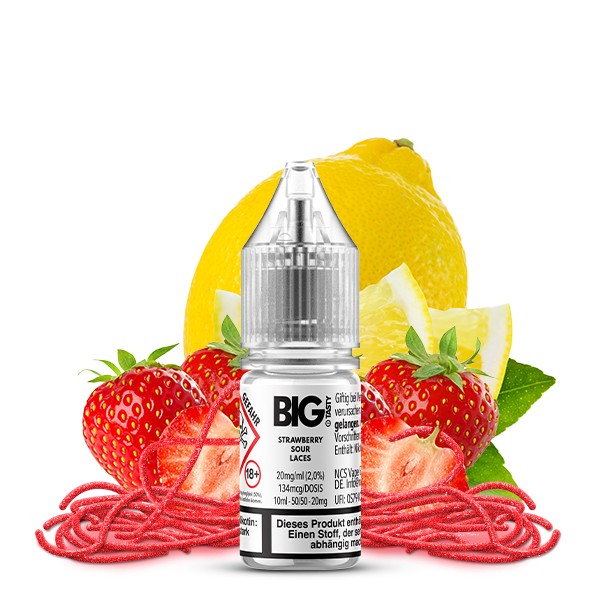 Big Tasty Nikotinsalz Liquid - Strawberry Sour Laces 10ml 20mg/ml