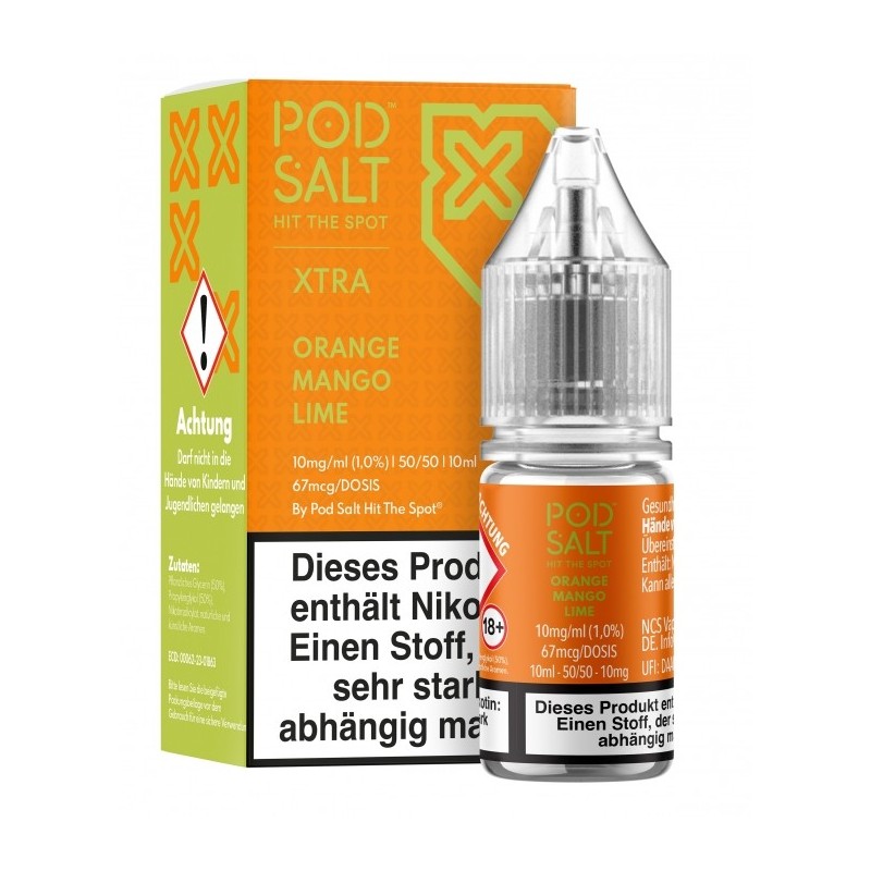 Pod Salt X Liquid - Orange Mango Lime 10ml 10mg/ml