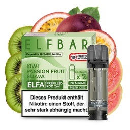 [2100000013616] Elfbar - ELFA CP Prefilled Pod 2ml 20mg/ml (2 Stück) Kiwi Passion Fruit Guava